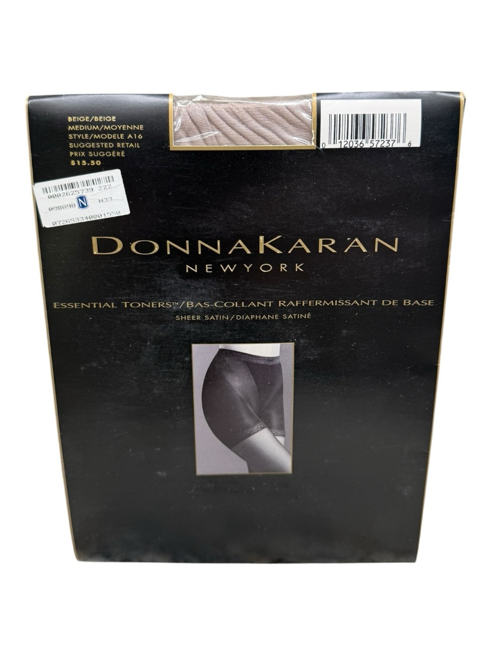 Donna Karan New York Essential Toners Sheer Satin Pantyhose Medium Beige A16